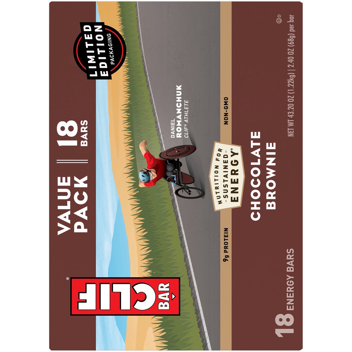 slide 13 of 13, CLIF BAR - Chocolate Brownie Flavor - Made with Organic Oats - 10g Protein - Non-GMO - Plant Based - Energy Bars - 2.4 oz. (18 Pack), 43.20 oz
