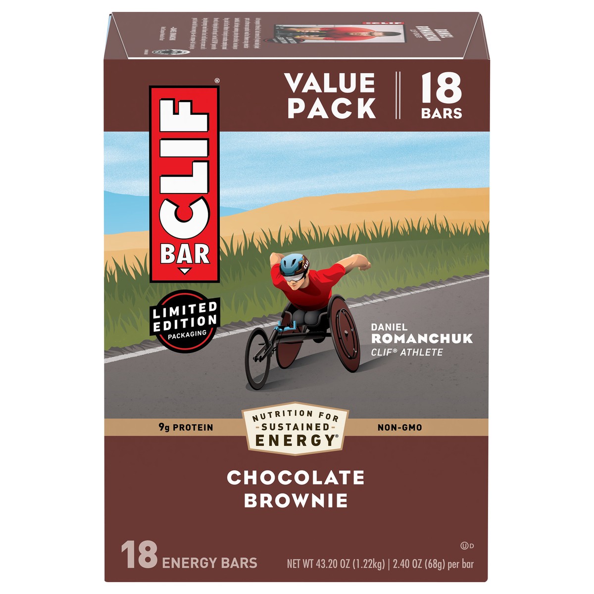 slide 6 of 13, CLIF BAR - Chocolate Brownie Flavor - Made with Organic Oats - 10g Protein - Non-GMO - Plant Based - Energy Bars - 2.4 oz. (18 Pack), 43.20 oz