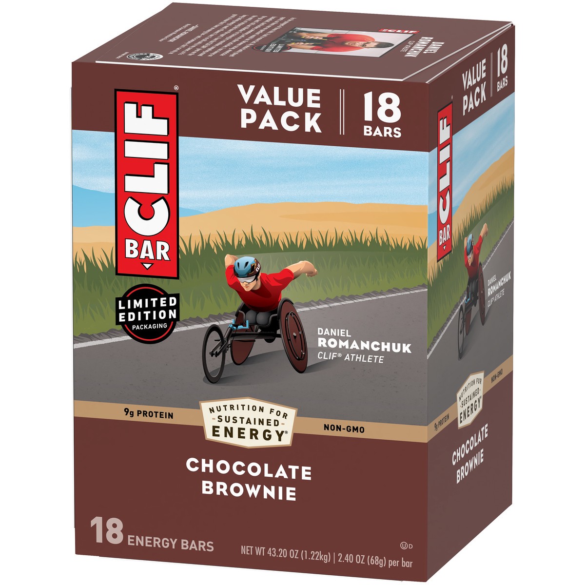 slide 7 of 13, CLIF BAR - Chocolate Brownie Flavor - Made with Organic Oats - 10g Protein - Non-GMO - Plant Based - Energy Bars - 2.4 oz. (18 Pack), 43.20 oz