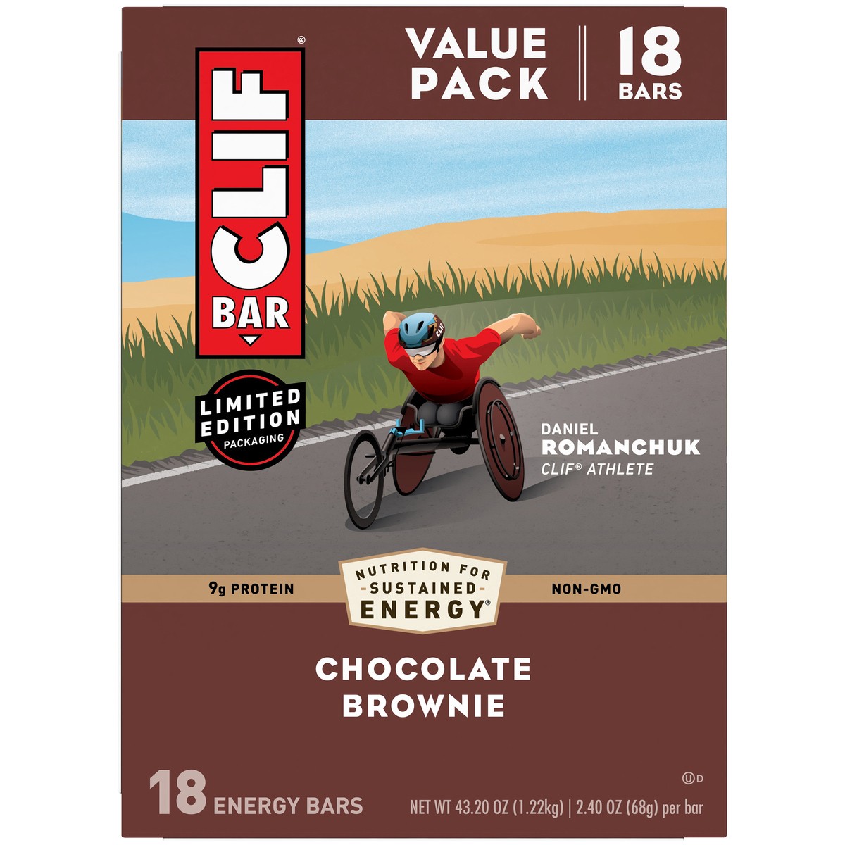 slide 8 of 13, CLIF BAR - Chocolate Brownie Flavor - Made with Organic Oats - 10g Protein - Non-GMO - Plant Based - Energy Bars - 2.4 oz. (18 Pack), 43.20 oz
