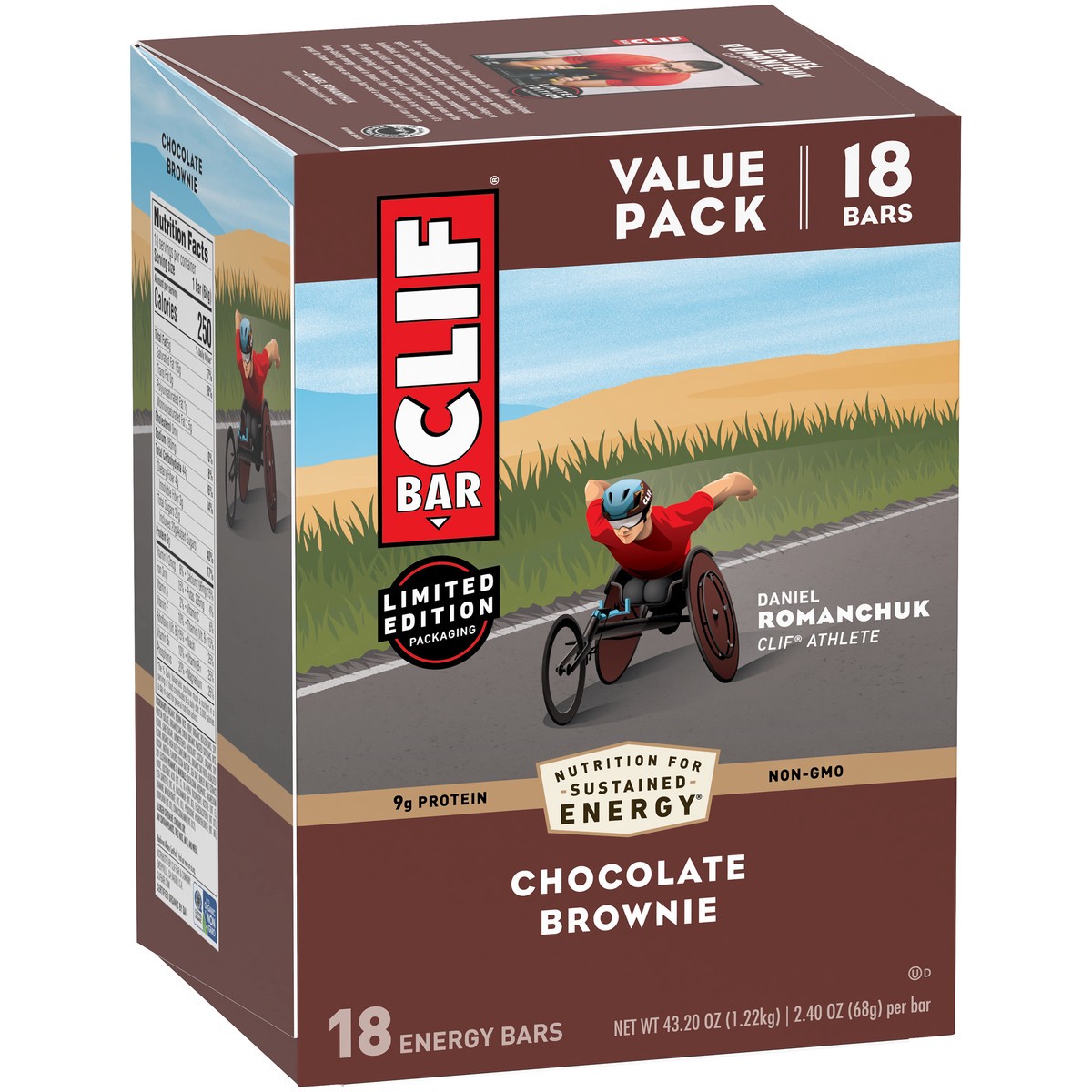slide 10 of 13, CLIF BAR - Chocolate Brownie Flavor - Made with Organic Oats - 10g Protein - Non-GMO - Plant Based - Energy Bars - 2.4 oz. (18 Pack), 43.20 oz