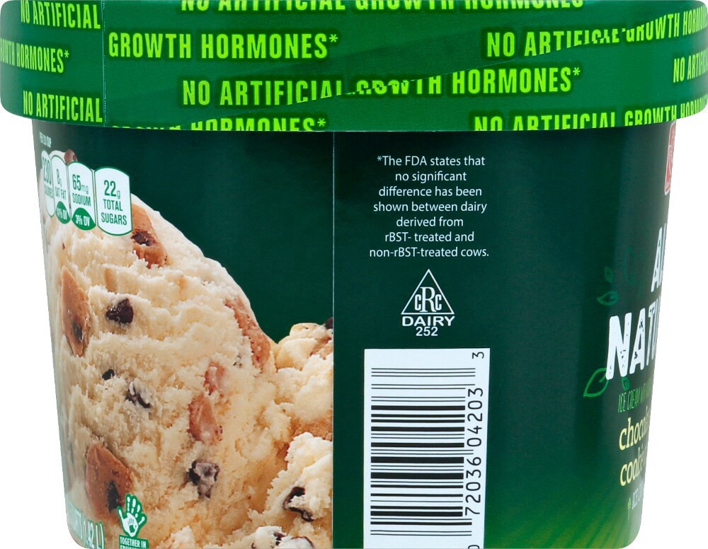 slide 2 of 3, Harris Teeter™ All Natural Chocolate Chip Cookie Dough Ice Cream, 48 fl oz