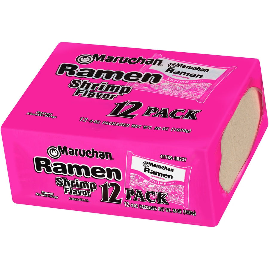 slide 5 of 8, Maruchan Ramen Noodle Soup Shrimp Flavor - 12-3 Oz, 36 oz