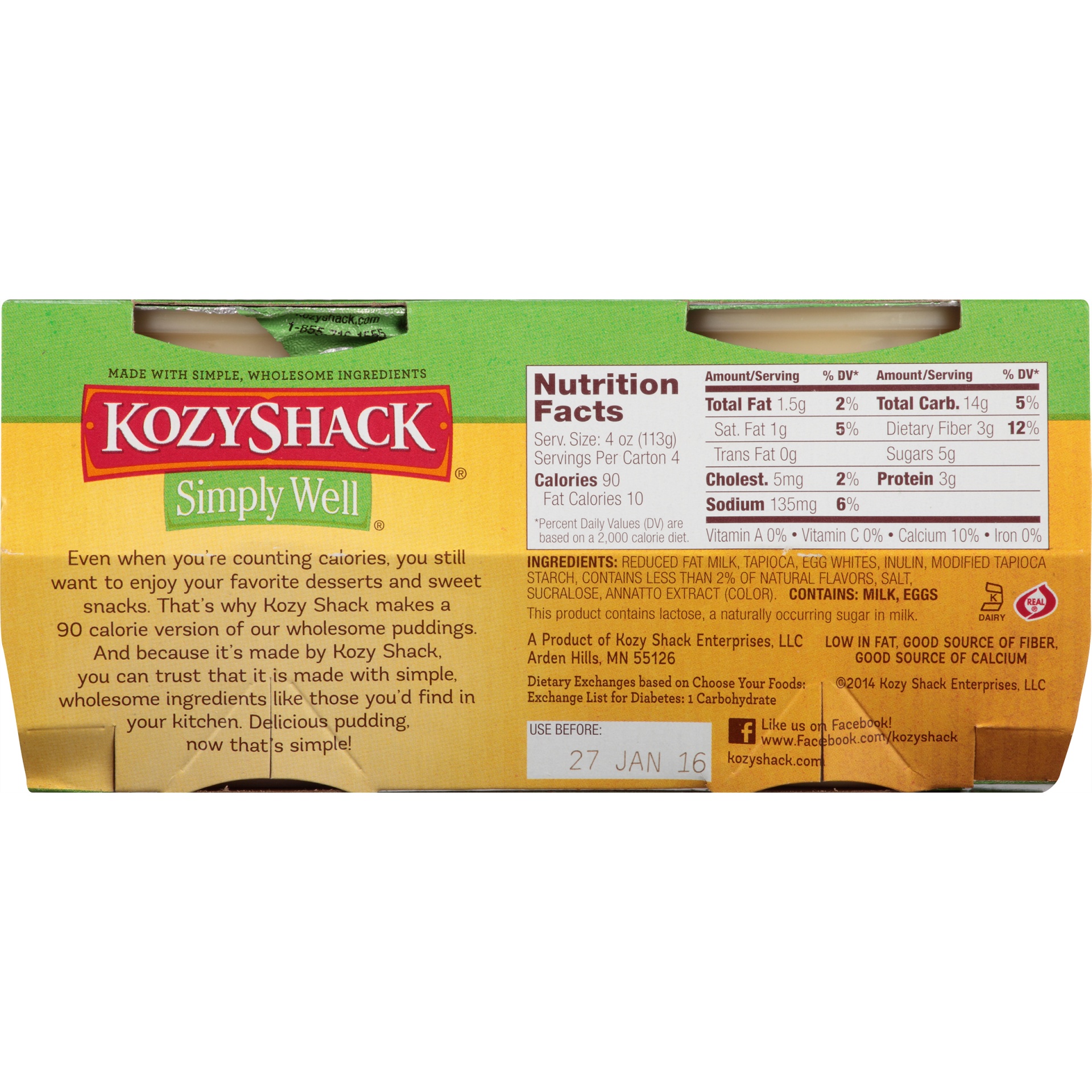 slide 6 of 8, Kozy Shack Simply Well Tapioca Pudding, 4 ct; 4 oz