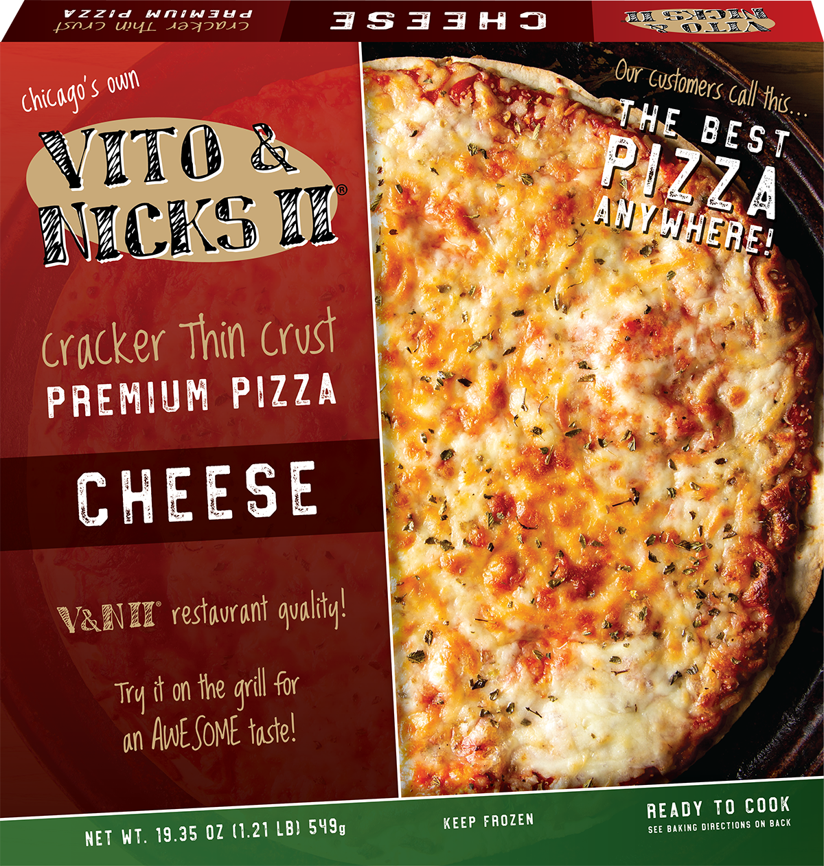 slide 1 of 1, Vito & Nicks II Cheese Pizza, 19.51 oz