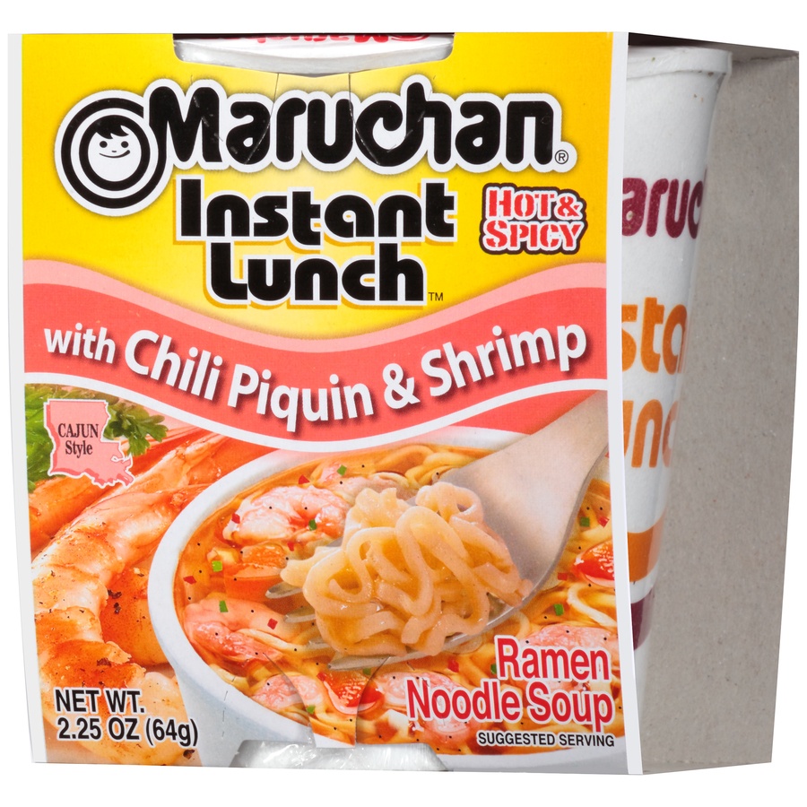 slide 3 of 8, Maruchan Instant Lunch Ramen Noodle Soup Chili Piquin & Shrimp, 2.25 oz