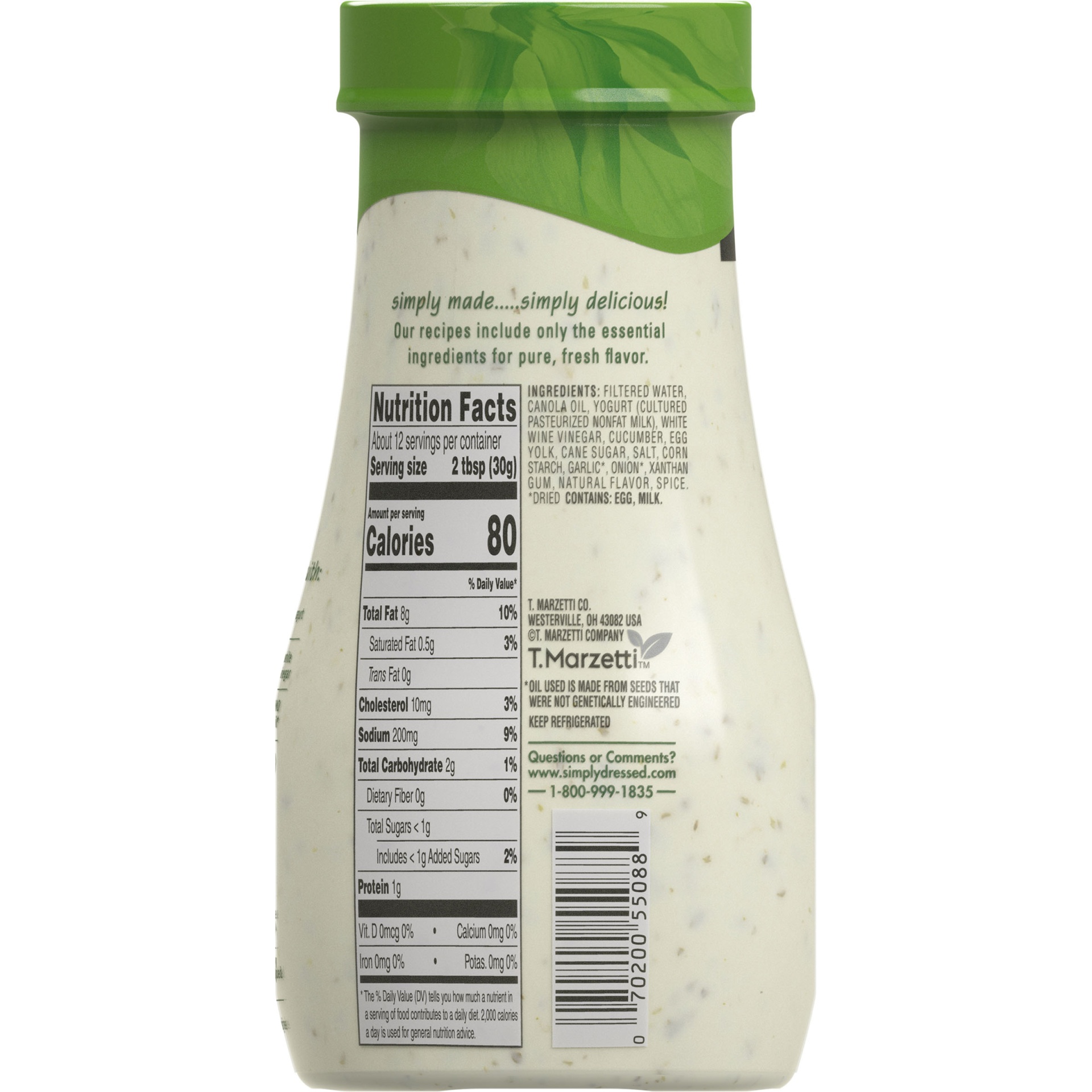 slide 5 of 8, Marzetti Simply Dressed Cucumber Ranch Dressing, 12 fl oz