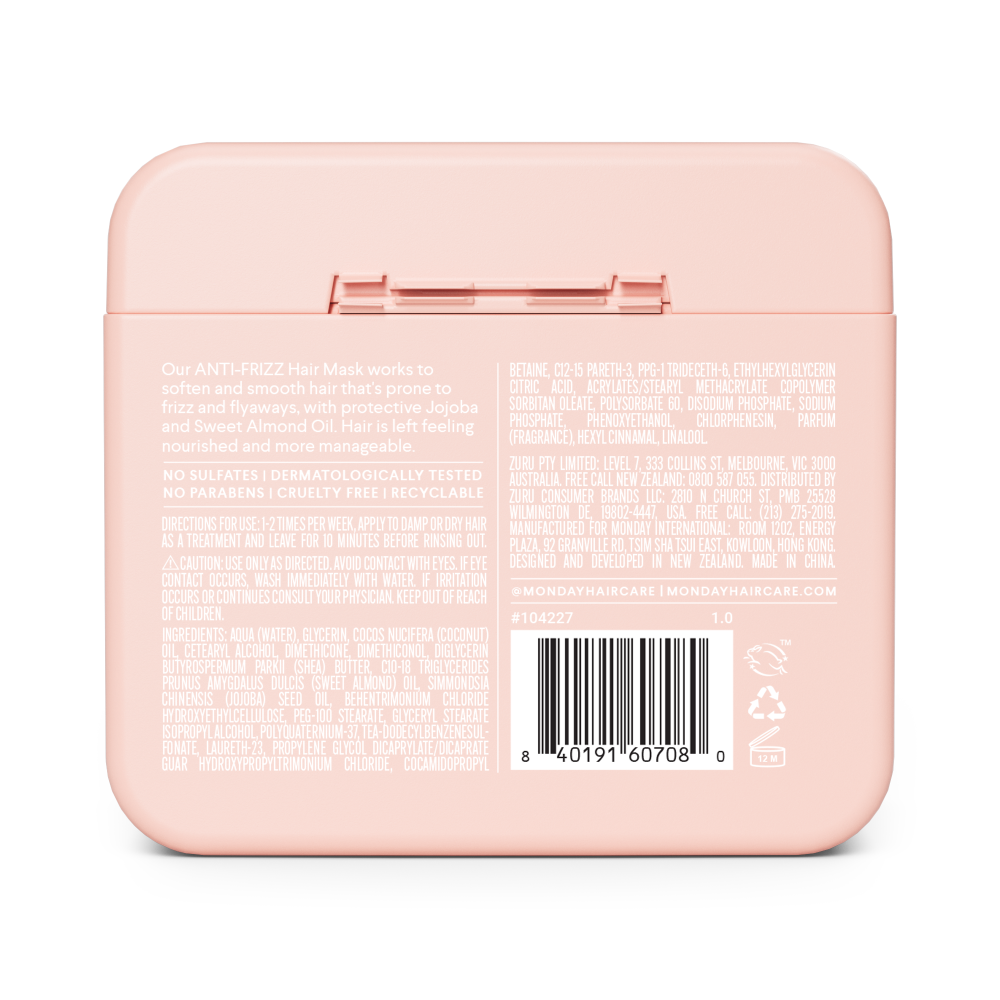 slide 2 of 3, Monday Anti-Frizz Hair Mask + Jojoba Oil, 8.4 fl oz