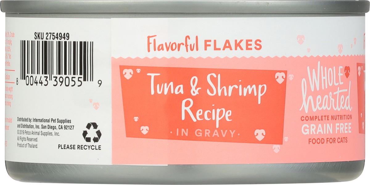 slide 9 of 16, Whole Hearted Grain Free Flakes Tuna & Shrimp Recipe in Gravy Food for Cats 5.5 oz, 5.5 oz