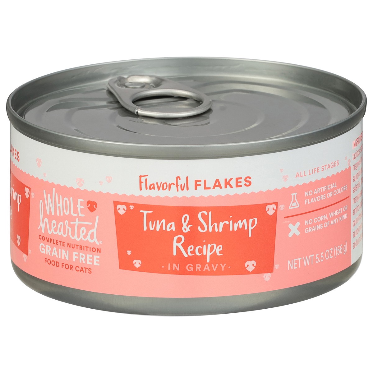 slide 1 of 16, Whole Hearted Grain Free Flakes Tuna & Shrimp Recipe in Gravy Food for Cats 5.5 oz, 5.5 oz