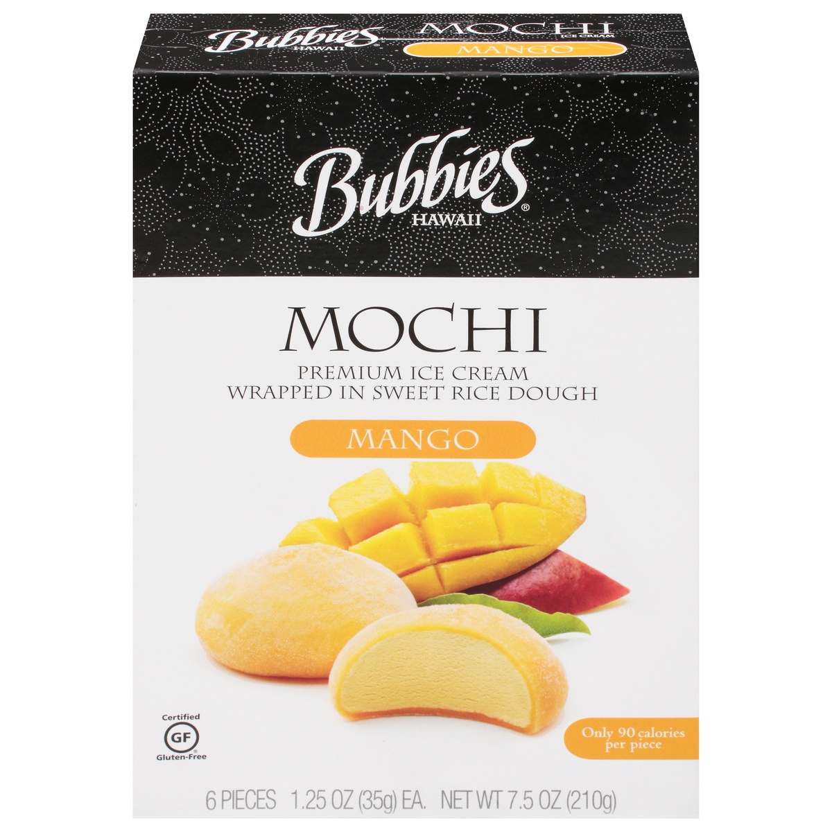 slide 1 of 1, Bubbies Mochi Mango Ice Cream, 6 ct