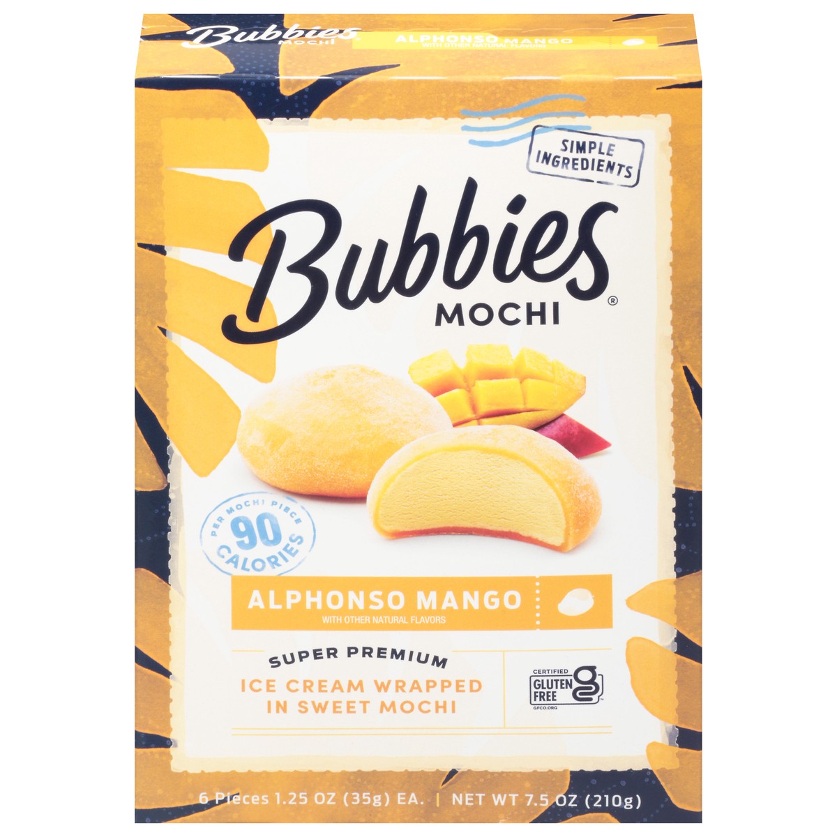 slide 1 of 9, Bubbies Mango Mochi, 6 ct