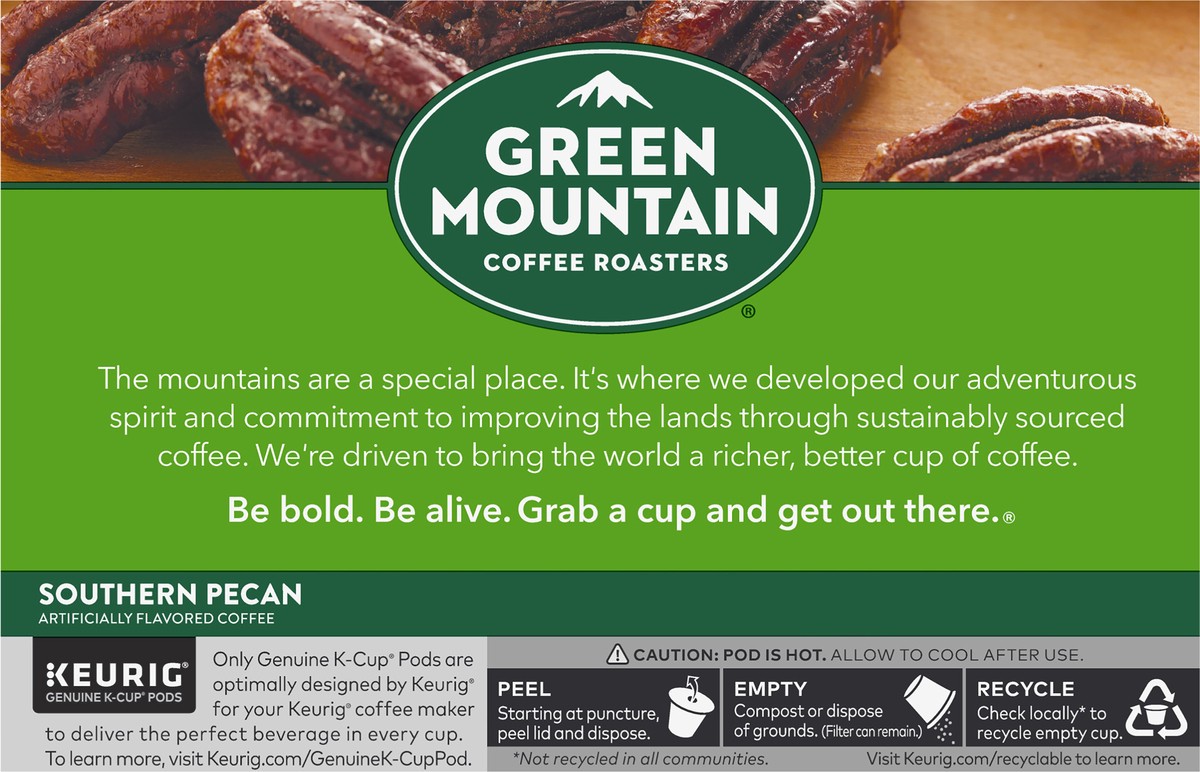 slide 3 of 7, Green Mountain Coffee Roasters Southern Pecan Keurig Single-Serve K-Cup pods, Light Roast Coffee, 12 Count, 12 ct