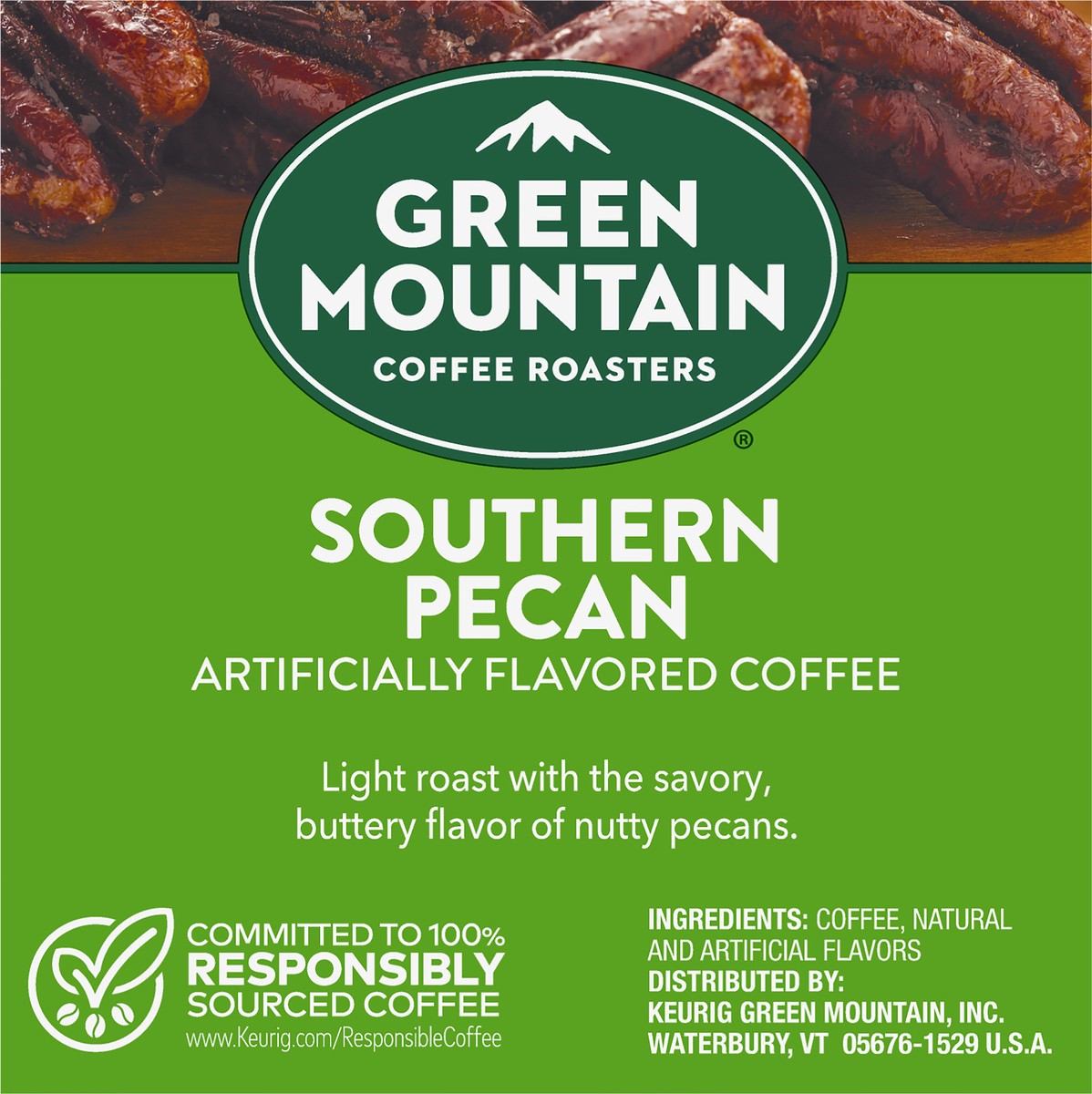 slide 6 of 7, Green Mountain Coffee Roasters Southern Pecan Keurig Single-Serve K-Cup pods, Light Roast Coffee, 12 Count, 12 ct