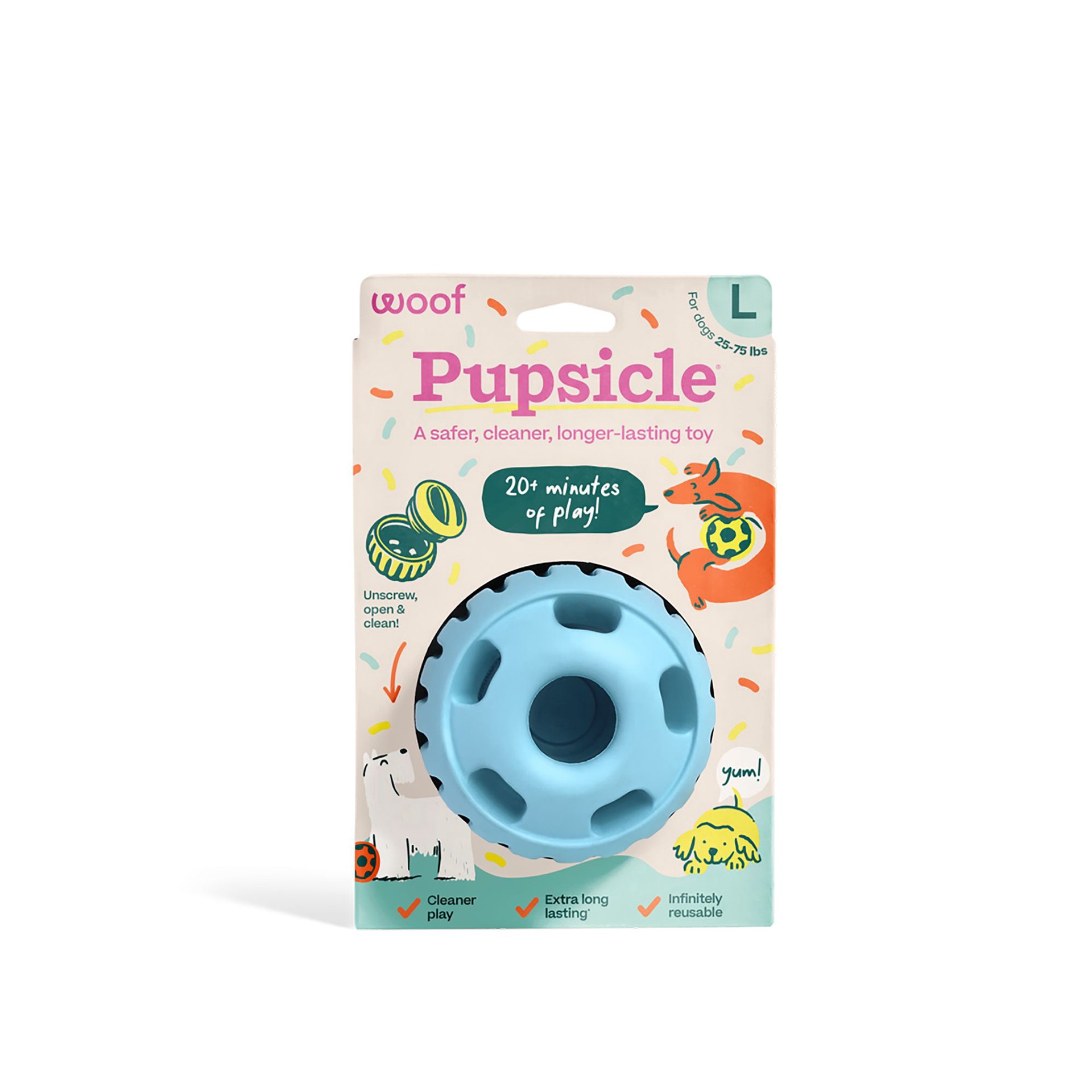 slide 1 of 1, Woof Birthday Pupsicle Treat Dispensing Dog Toy, LG