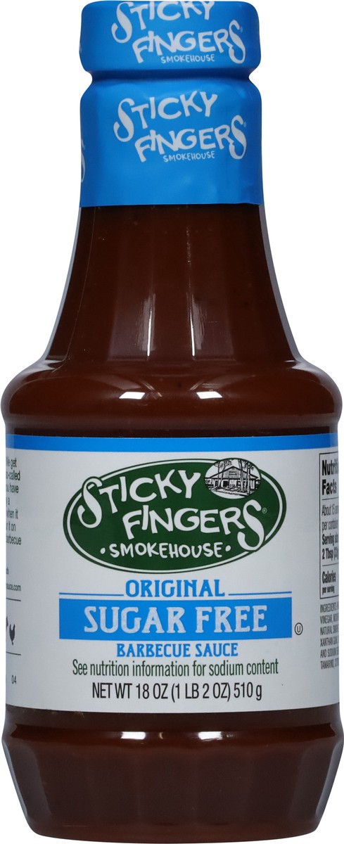 slide 4 of 7, Sticky Fingers Smokehouse Sticky Fingers Barbecue Sauce, Sugar Free, Original, 18 oz