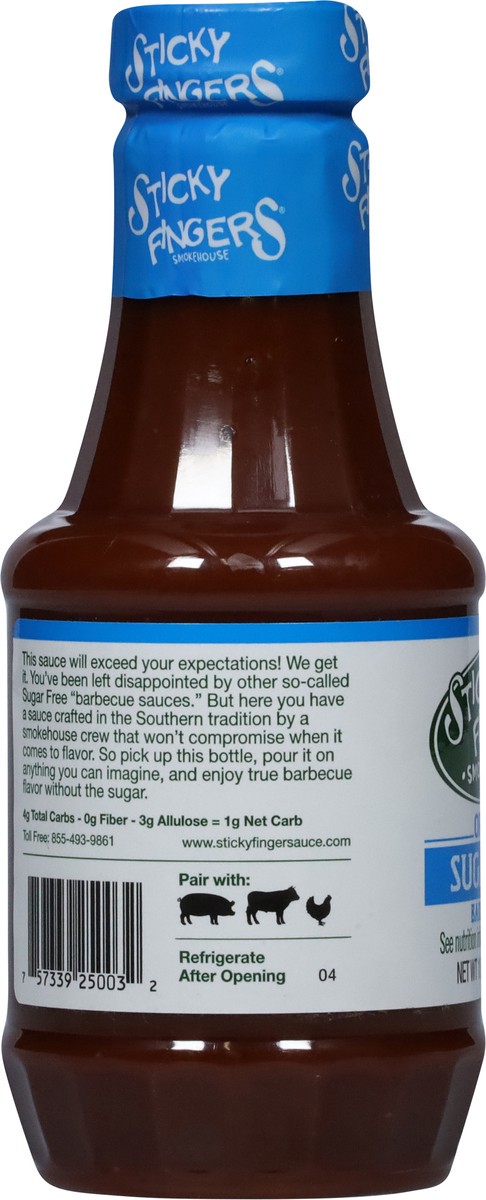 slide 5 of 7, Sticky Fingers Smokehouse Sticky Fingers Barbecue Sauce, Sugar Free, Original, 18 oz