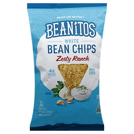 slide 1 of 1, Beanitos Zesty Ranch White Bean Chips, 9.5 oz