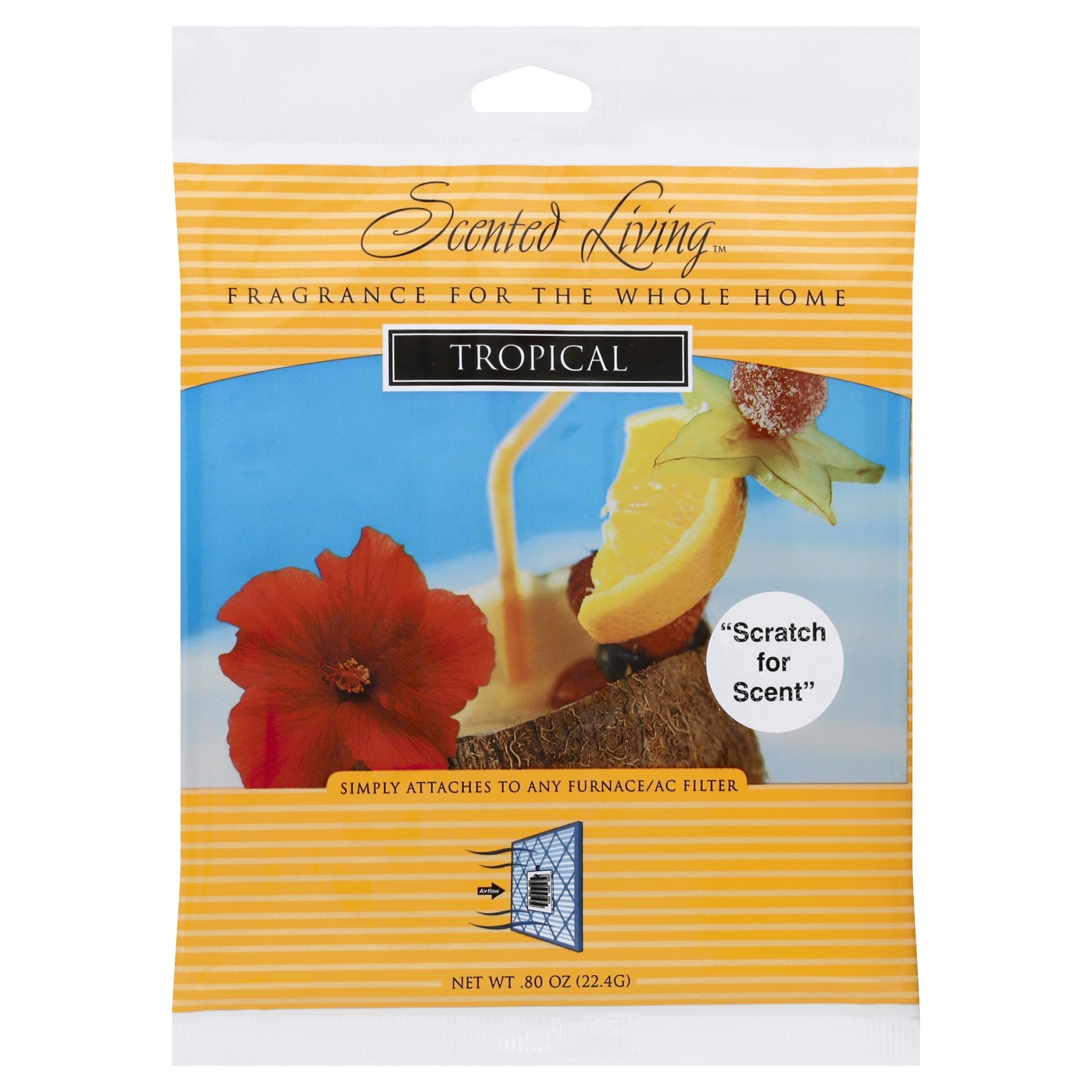 slide 1 of 1, Scented Living Tropical Air Filter Fragrance, 0.8 oz