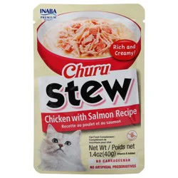 Inaba Churu Stew Chicken with Salmon Recipe Cat Food Complement 1.4 oz