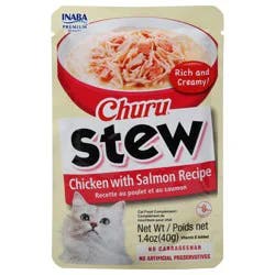 Inaba Churu Stew Chicken with Salmon Recipe Cat Food Complement 1.4 oz