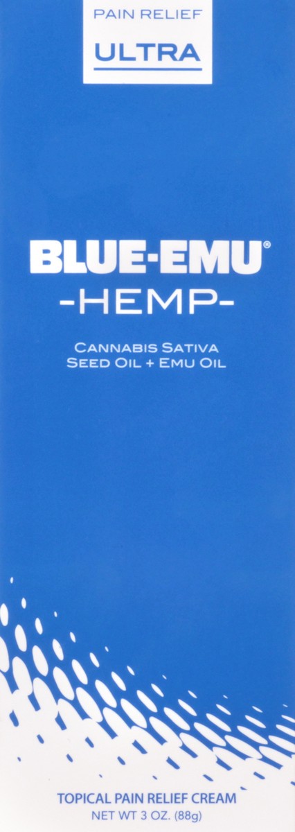 slide 1 of 9, Blue-Emu Hemp Topical Pain Relief Cream 3 oz, 3 oz