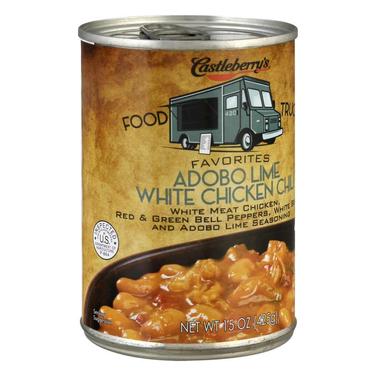 slide 9 of 12, Castleberry's White Adobo Lime Chicken Chili 15 oz, 15 oz