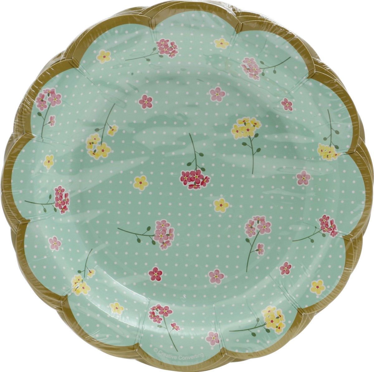 slide 5 of 6, Paper Art Plates, Floral Tea Party, 8 ct