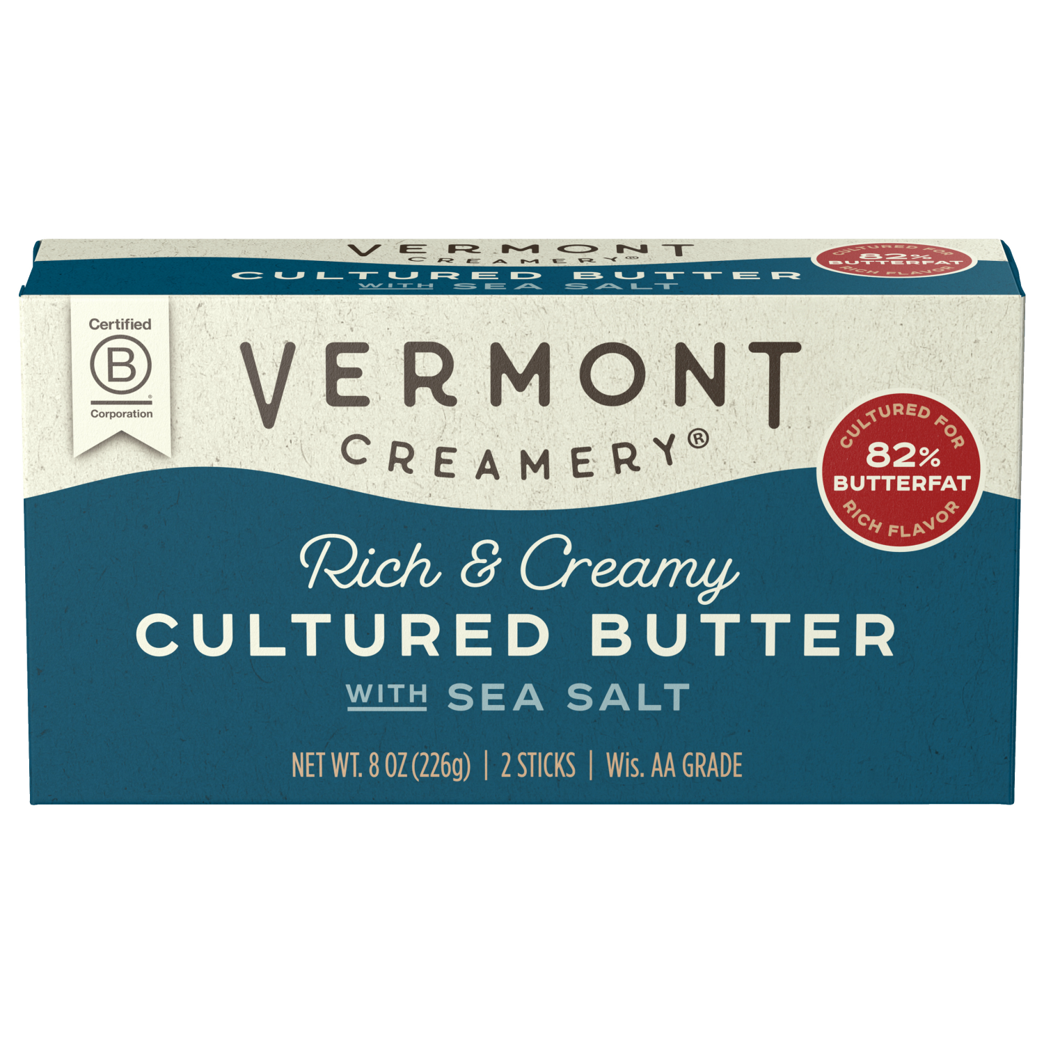 slide 1 of 2, Vermont Creamery Sea Salt Cultured Butter, 8 oz (2 Sticks), 2 ct