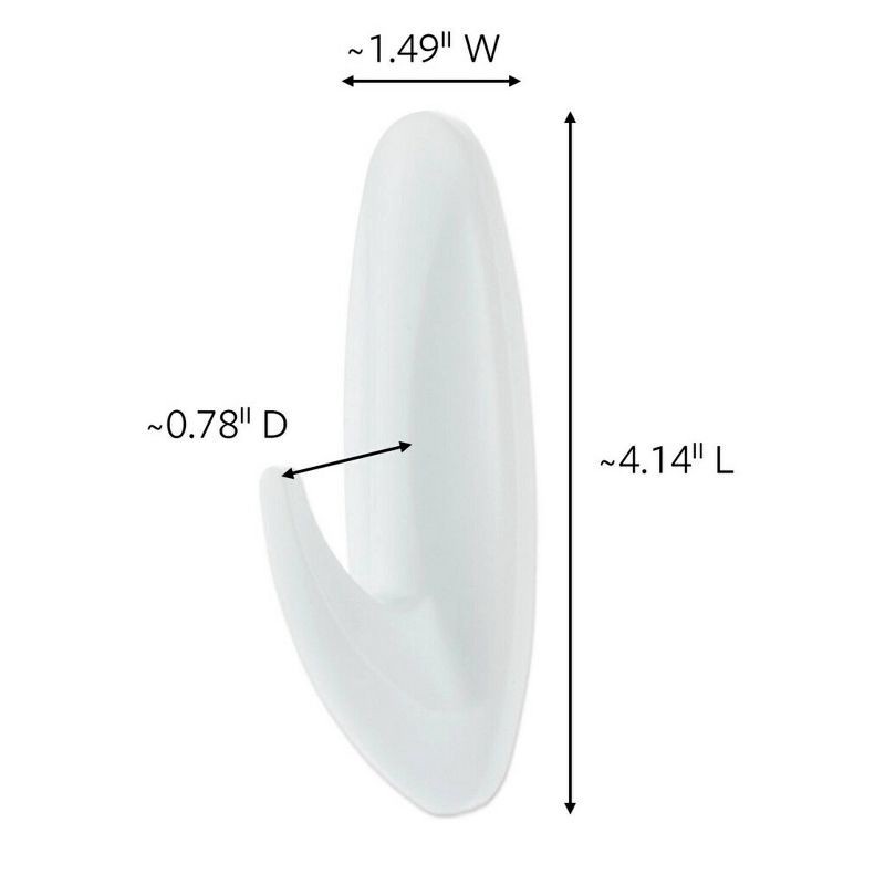 slide 3 of 11, Command Large Sized Designer Hook White, 1 ct