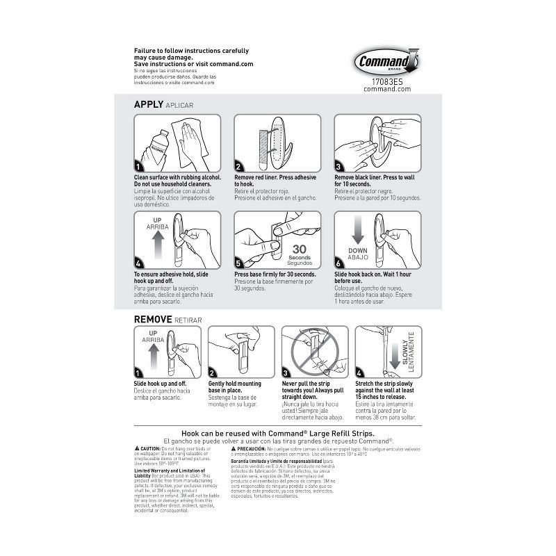 slide 10 of 11, Command Large Sized Designer Hook White, 1 ct