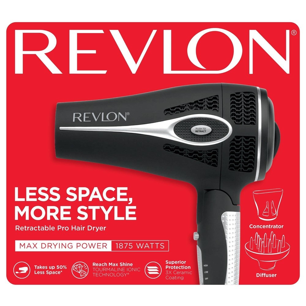 slide 4 of 4, Revlon Pro Collection Salon Style & Go Retractable Cord Dryer - 1875 Watt, 1 ct