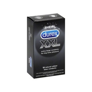 slide 1 of 1, Durex Extra Large Natural Rubber Latex Condoms, 12 ct