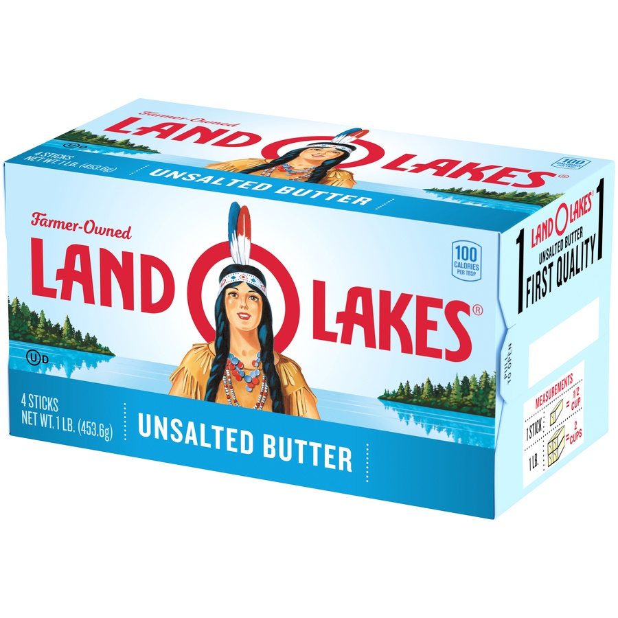 slide 5 of 6, Land O'Lakes Unsalted Butter Sticks, 1 lb