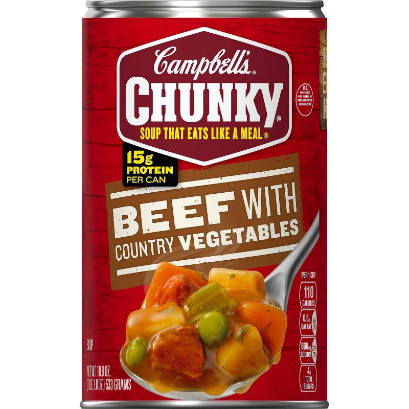 slide 11 of 14, Campbell's Chunky Beef with Country Vegetables Soup - 18.8oz, 18.8 oz