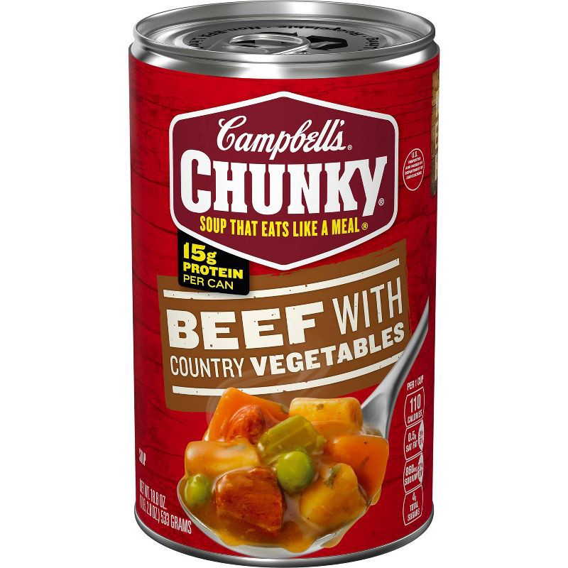 slide 1 of 14, Campbell's Chunky Beef with Country Vegetables Soup - 18.8oz, 18.8 oz