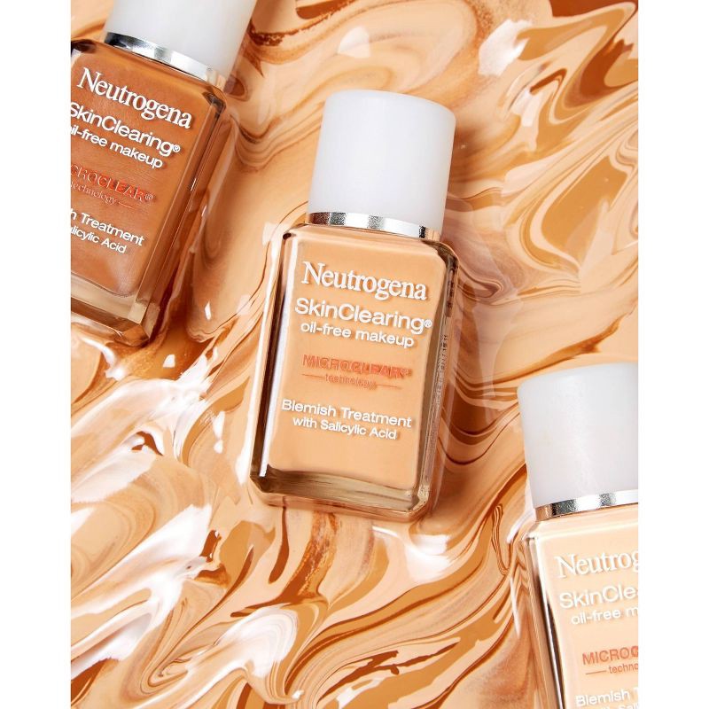 slide 2 of 11, Neutrogena Skin Clearing Oil-Free Liquid Foundation with Salicylic Acid - 20 Natural Ivory - 1 fl oz, 1 fl oz