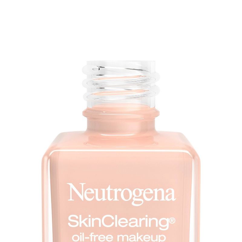 slide 4 of 11, Neutrogena Skin Clearing Oil-Free Liquid Foundation with Salicylic Acid - 20 Natural Ivory - 1 fl oz, 1 fl oz