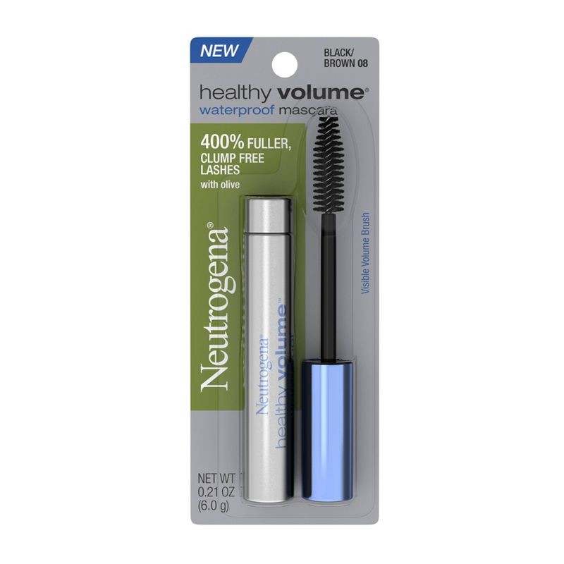 slide 1 of 10, Neutrogena Healthy Volume Waterproof Mascara - 08 Black/Brown - 0.21oz, 0.21 oz