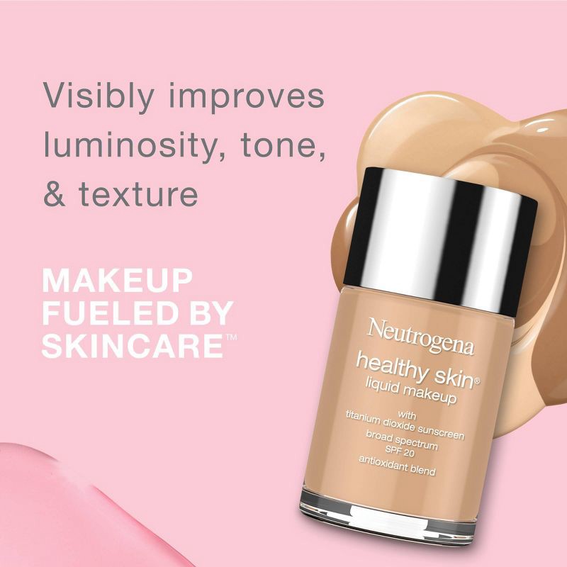 slide 3 of 7, Neutrogena Healthy Skin Liquid Makeup Foundation, Lightweight & Flawless Coverage with Broad Spectrum SPF 20 Sunscreen - 20 Natural Ivory, 1 ct