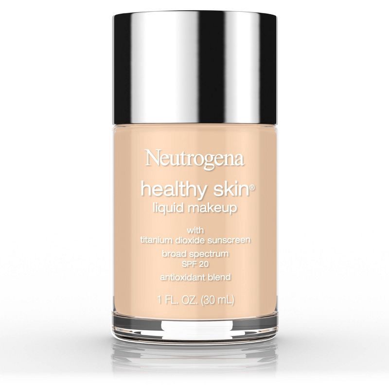 slide 1 of 7, Neutrogena Healthy Skin Liquid Makeup Foundation, Lightweight & Flawless Coverage with Broad Spectrum SPF 20 Sunscreen - 60 Natural Beige, 1 ct