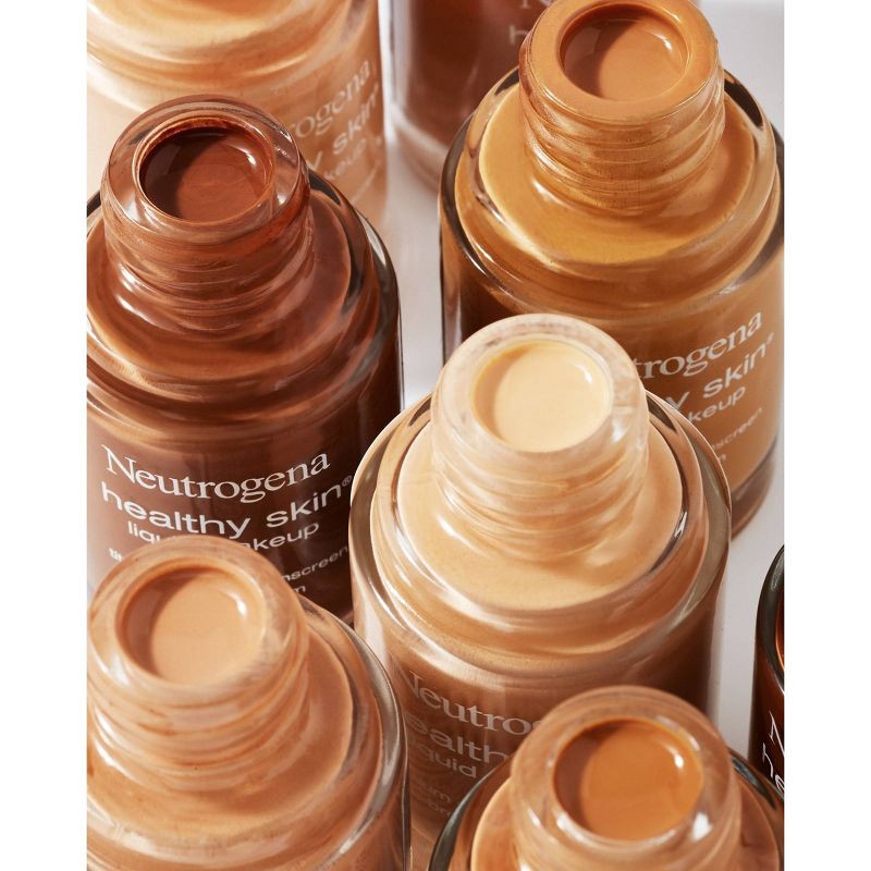 slide 2 of 8, Neutrogena Healthy Skin Liquid Makeup Foundation, Lightweight & Flawless Coverage with Broad Spectrum SPF 20 Sunscreen - 70 Fresh Beige, 1 ct