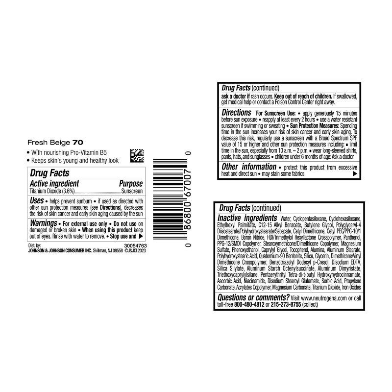 slide 7 of 8, Neutrogena Healthy Skin Liquid Makeup Foundation, Lightweight & Flawless Coverage with Broad Spectrum SPF 20 Sunscreen - 70 Fresh Beige, 1 ct