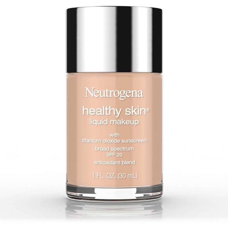 slide 1 of 7, Neutrogena Healthy Skin Liquid Makeup Foundation, Lightweight & Flawless Coverage with Broad Spectrum SPF 20 Sunscreen - 100 Natural Tan, 1 ct