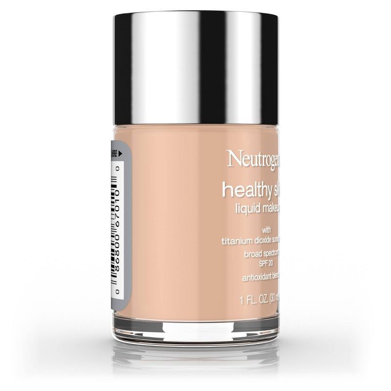 slide 7 of 7, Neutrogena Healthy Skin Liquid Makeup Foundation, Lightweight & Flawless Coverage with Broad Spectrum SPF 20 Sunscreen - 100 Natural Tan, 1 ct