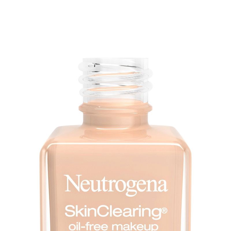 slide 4 of 11, Neutrogena Skin Clearing Oil-Free Liquid Foundation with Salicylic Acid - 40 Nude - 1 fl oz, 1 fl oz