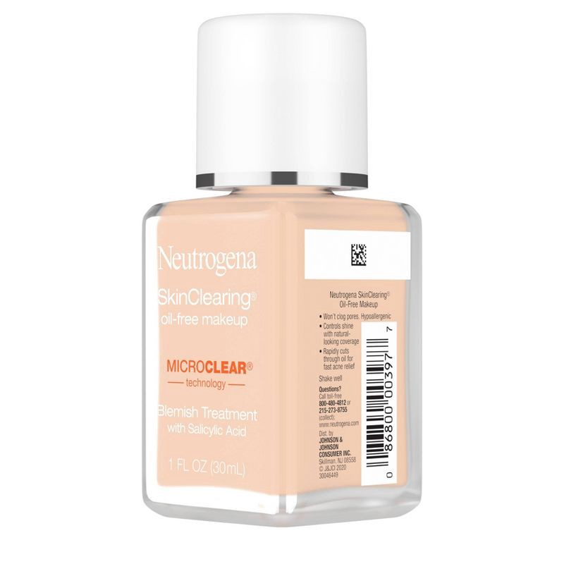 slide 8 of 11, Neutrogena Skin Clearing Oil-Free Liquid Foundation with Salicylic Acid - 40 Nude - 1 fl oz, 1 fl oz