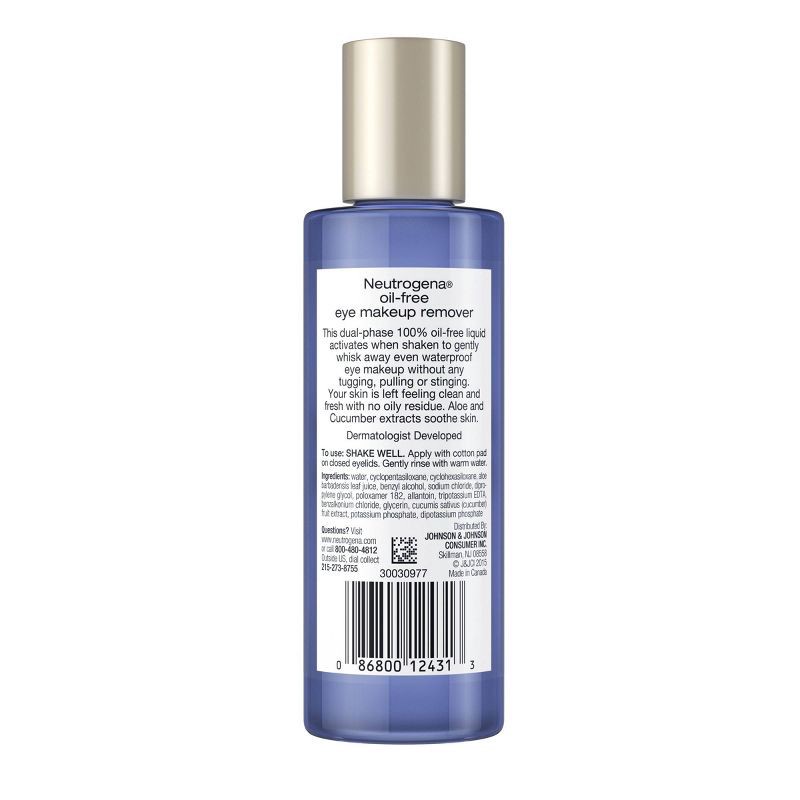 slide 2 of 7, Neutrogena Oil-Free Liquid Eye Makeup Remover Solution - 3.8oz, 3.8 oz