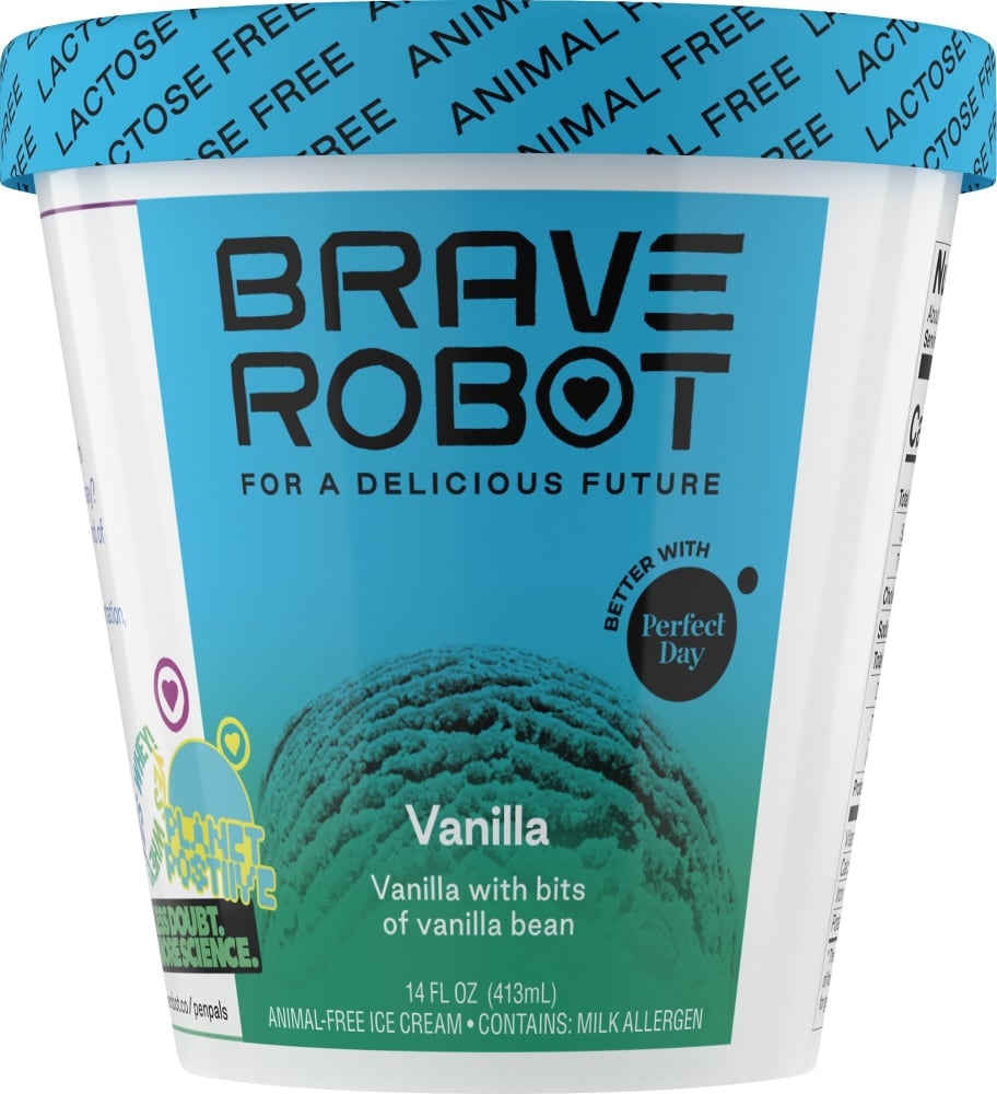 slide 1 of 1, Brave Robot Animal Free Ice Cream, Vanilla, 14 fl oz