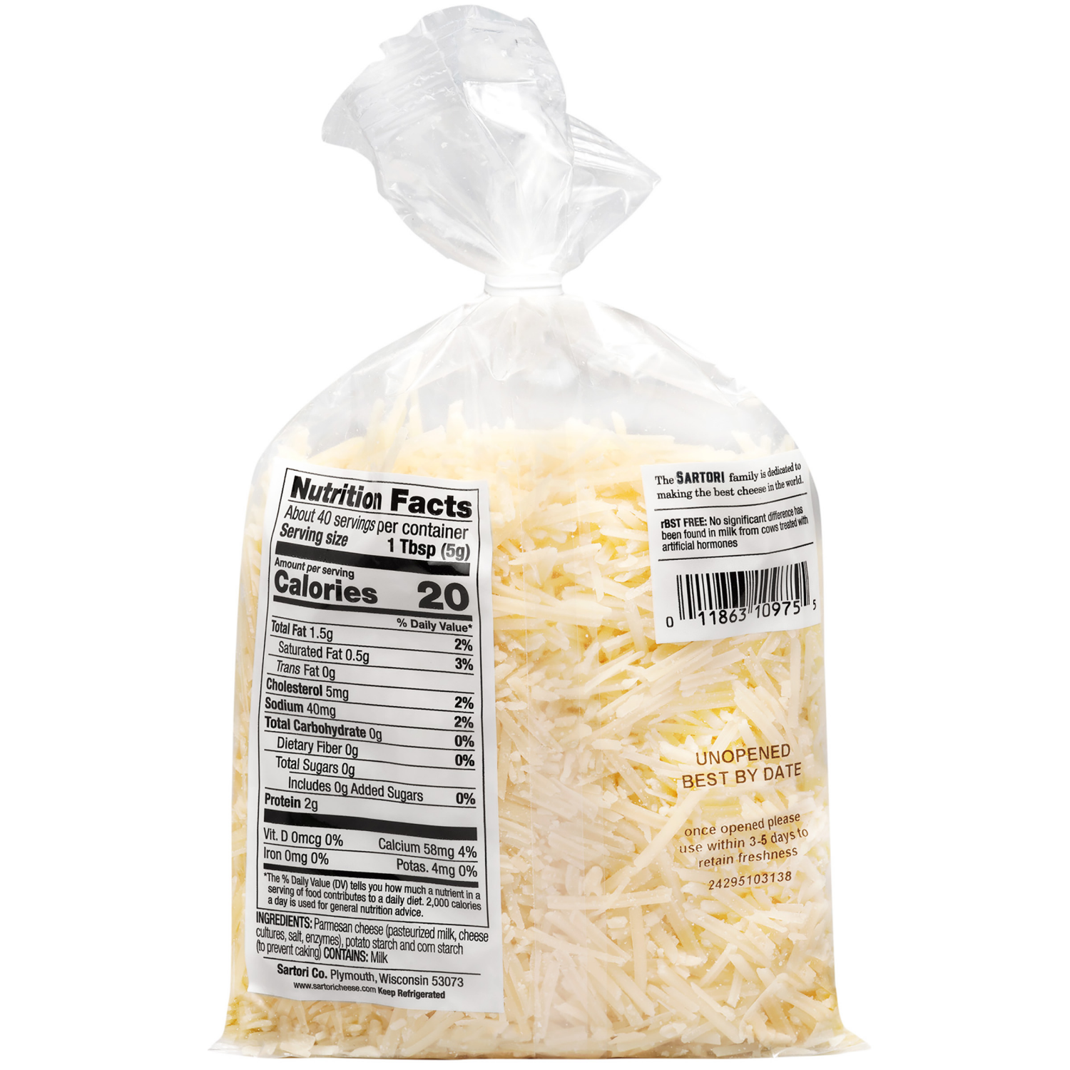 slide 3 of 3, Sartori Shredded Cheese, Parmesan Classic, 7 oz